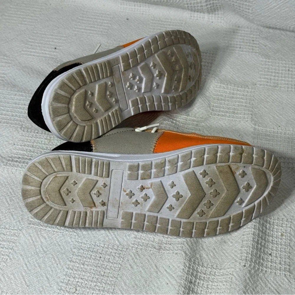 Hey‎ Dude Harley-Davidson Kids Sneakers in Orange and Black Size 4 Women 6